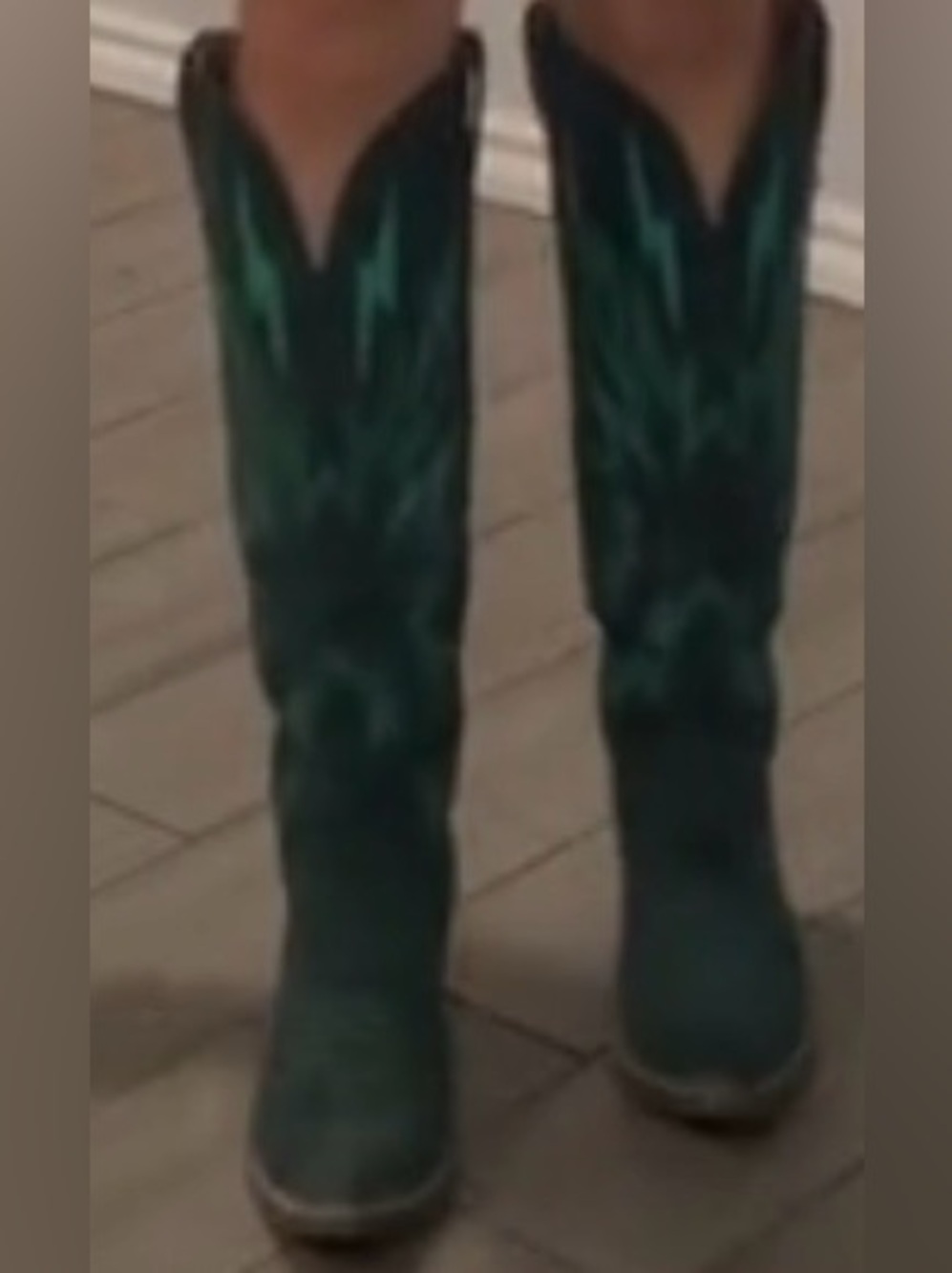 dingo Teal Western Embroidered Heeled Boots